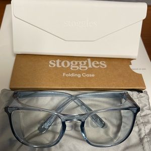 Stoggles Sky Blue Square Goggles - SMALL w white folding case